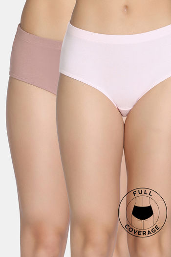 Buy Zivame Naturally Dyed Full Coverage Hipster Panty (Pack of 2) - Multicolor